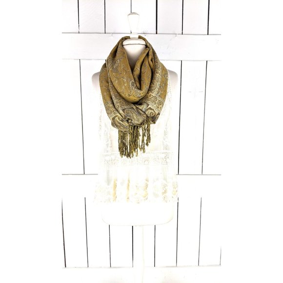 Paisley floral pashmina tassel fringe infinity loop scarf - Picture 3 of 10